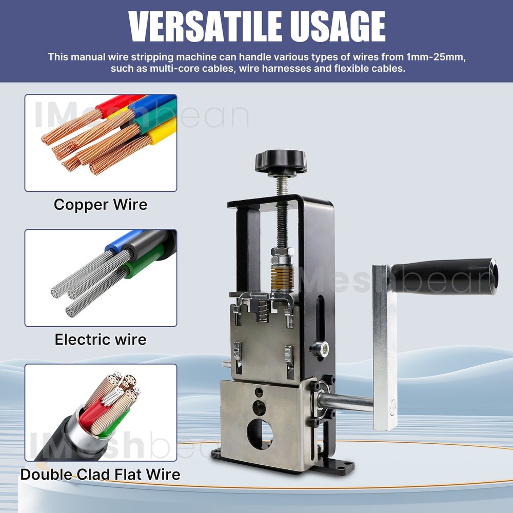 Electric & Manual Wire Stripping Machine Cable Cutter Copper Peeling Stripper US