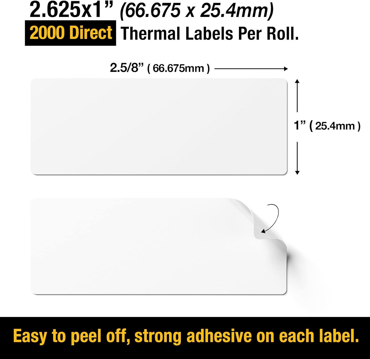 Direct Thermal Shipping Labels 2x1 2x2 4x6 3x1 3x2 4x3 2.25x1.25 4x2 2.625x1