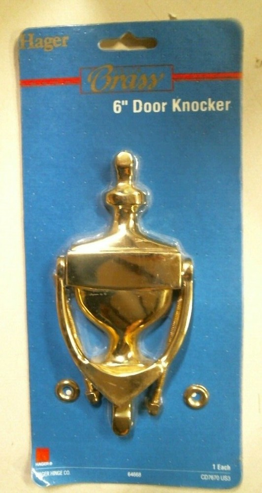 Hager 64668, 6" Door Knocker, Solid Brass, FREE SHIPPING