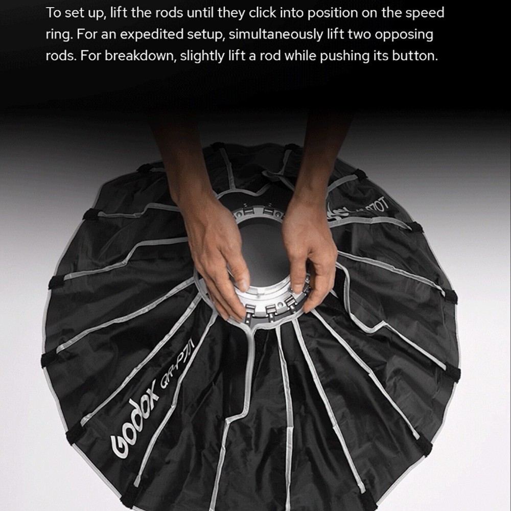 Godox QR-P150T 150cm Parabolic Softbox Quick Release Light Diffuser+Honeycomb