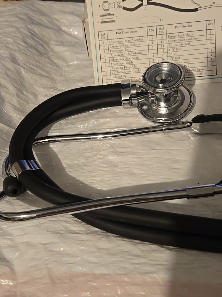 New CIDA Black/Gray Stethoscope Sprague Rappaport Type
