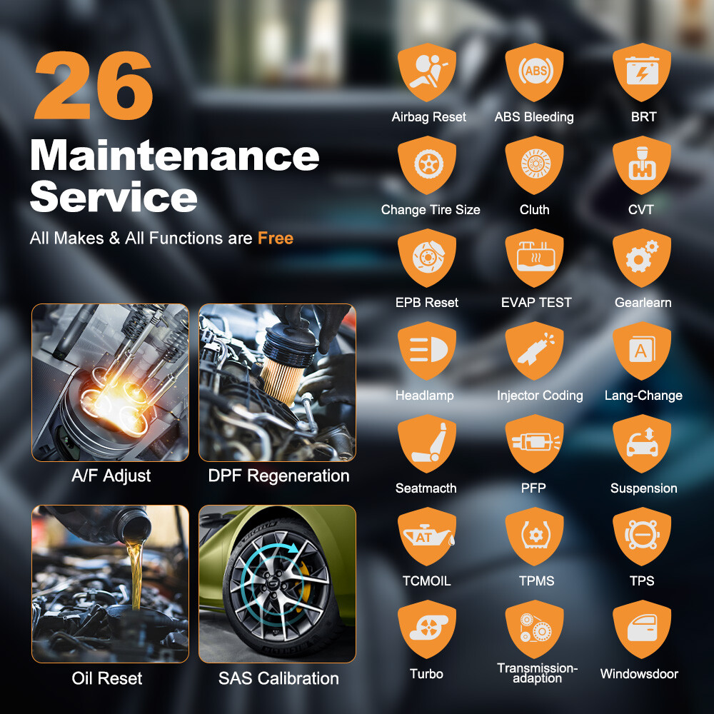 Automotive OBD2 Scanner Car Diagnostic Tool Code Reader ABS SRS DPF TPMS ESP SAS