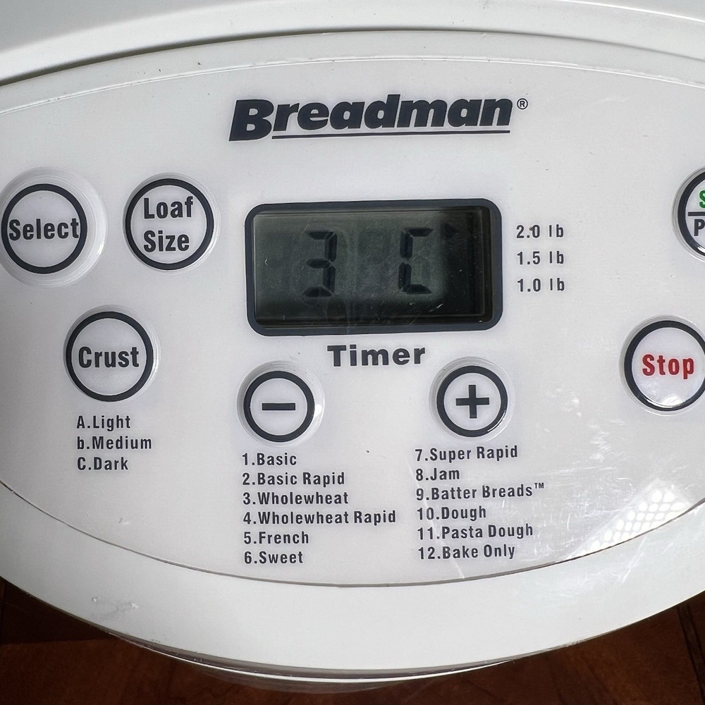 Breadman TR555LC Rapid Bread Machine Electric Breadmaker Tested Working