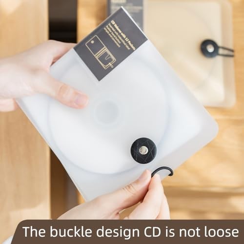 CD Case, 1Capacity CD/DVD Case Holders Wallet Hard Plastic 2 Translucent White