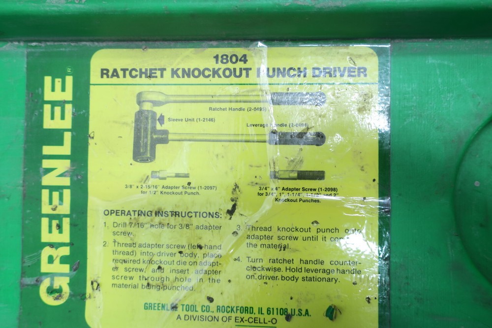 Greenlee 1804 Ratchet Knockout Punch Driver