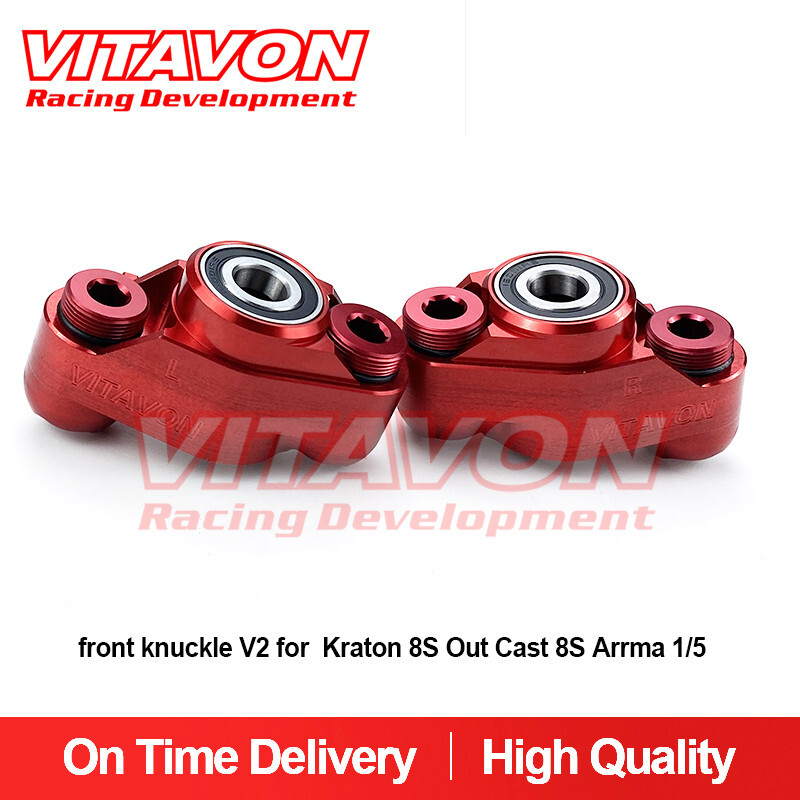 Vitavon Kraton 8S OutCast 8S CNC aluminum7075 front knuckle V2 for Arrma 1/5 red