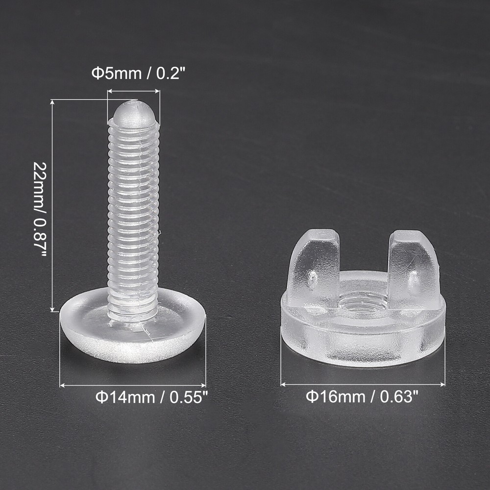 22mm Chicago Screws,10 Sets Plastic Binding Post Chicago Screw Rivets Post,Clear