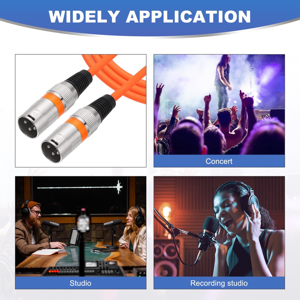 XLR MM Microphone Cable, Orange