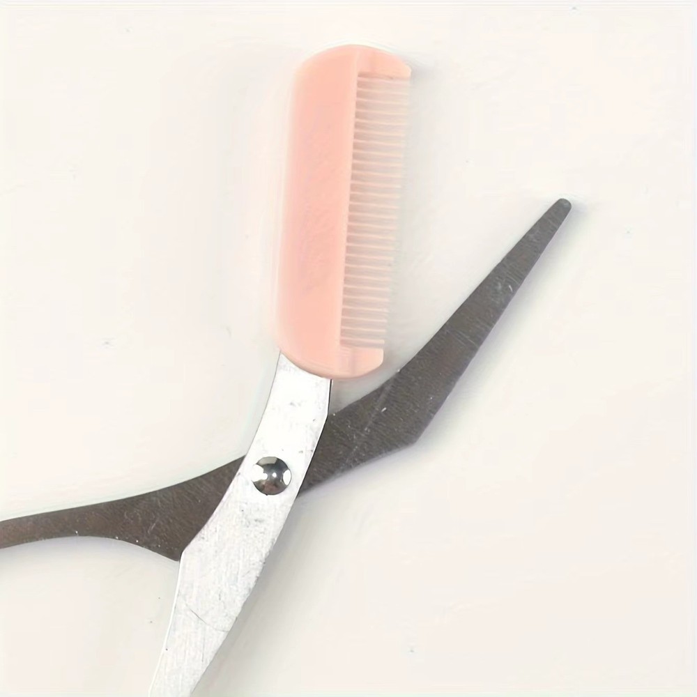 Pink Eyebrow Shaping Scissors with Comb Accessory Cosmetic Grooming Makeup Tool