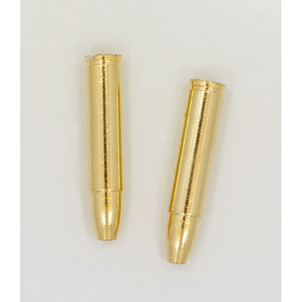 Bullet Style Bolo Tips - Gold or Silver Tone - 1 Pair
