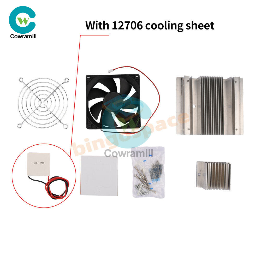 12V DIY Cooler Semiconductor Cooling System Heatsink Module kit+Fan New