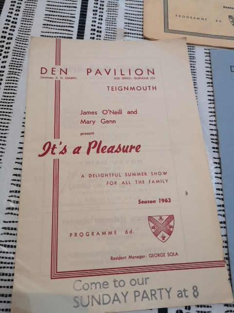 DEN PAVILION TEIGNMOUTH programmes X 3 1962/3/4