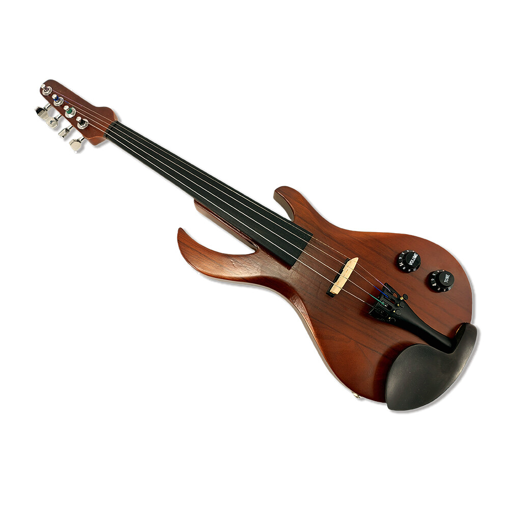 Electric Violin 4/4 Full Size 4 String Kit Dark Red Free Bow Case Beginner