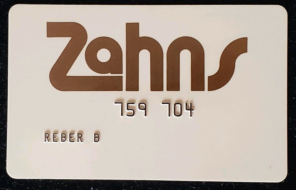 Zahns Charge Card   cc54