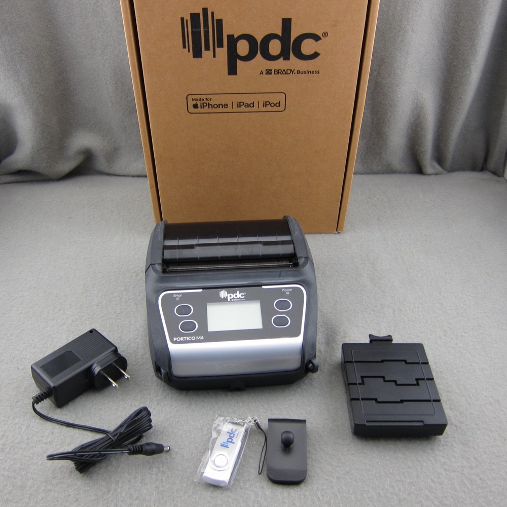 PDC Portico M4-20 Mobile Direct Thermal Barcode Bluetooth Printer New Open Box