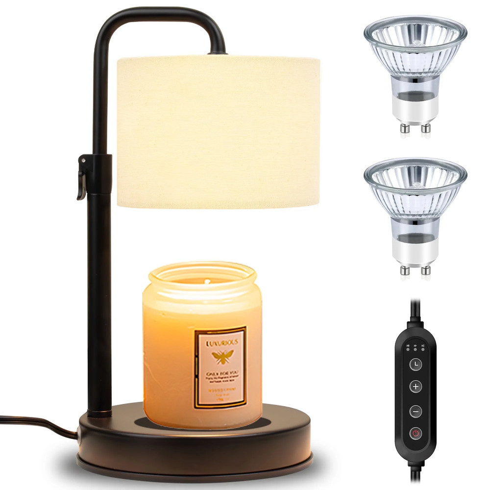 Candle Warmer Lamp with Timer, Dimmable,Adjustable Height Wax Warmer Lamp with 2