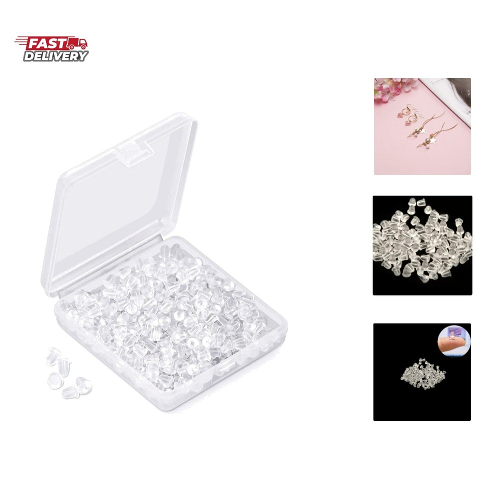 Silicone Earring Backs Earring Backings Soft Clear Ear Safety Back Pads Backs...