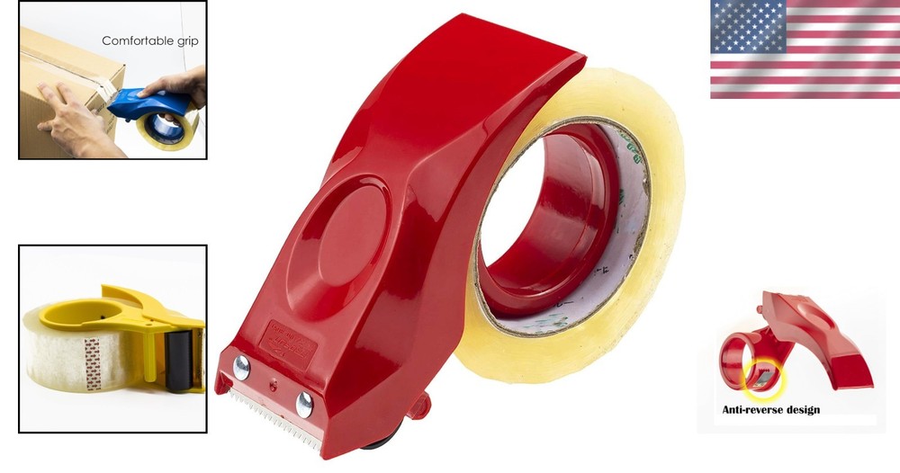 Efficient 2-Inch Tape Gun with Innovative Blade - Red Handheld Packaging Tool