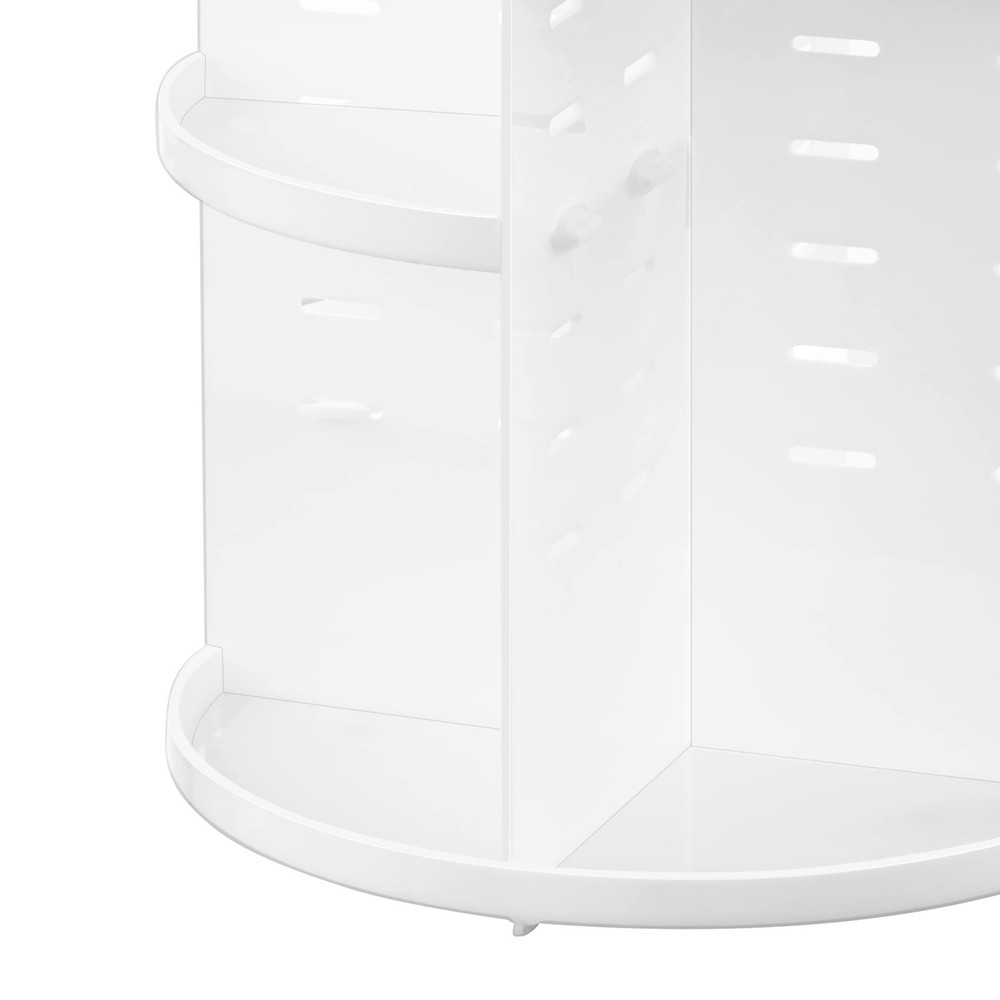 HBlife 360 Rotating Makeup Organizer Adjustable Carousel Large Large, White