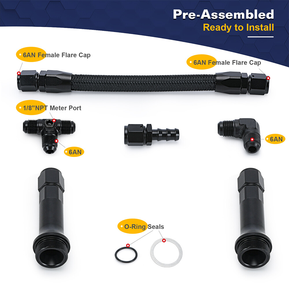 7/8-20 Dual Feed Aluminum Fuel Log Line For Holley Carburetor Double Pumper 4150