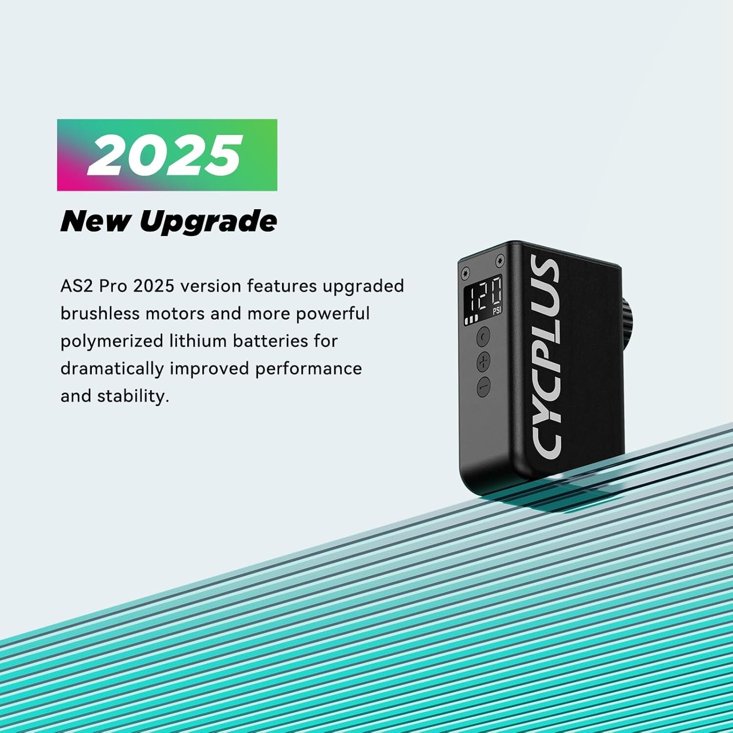 CYCPLUS AS2 Pro 120PSI Mini Bike Pump with Gauge - 2025 Updated Version