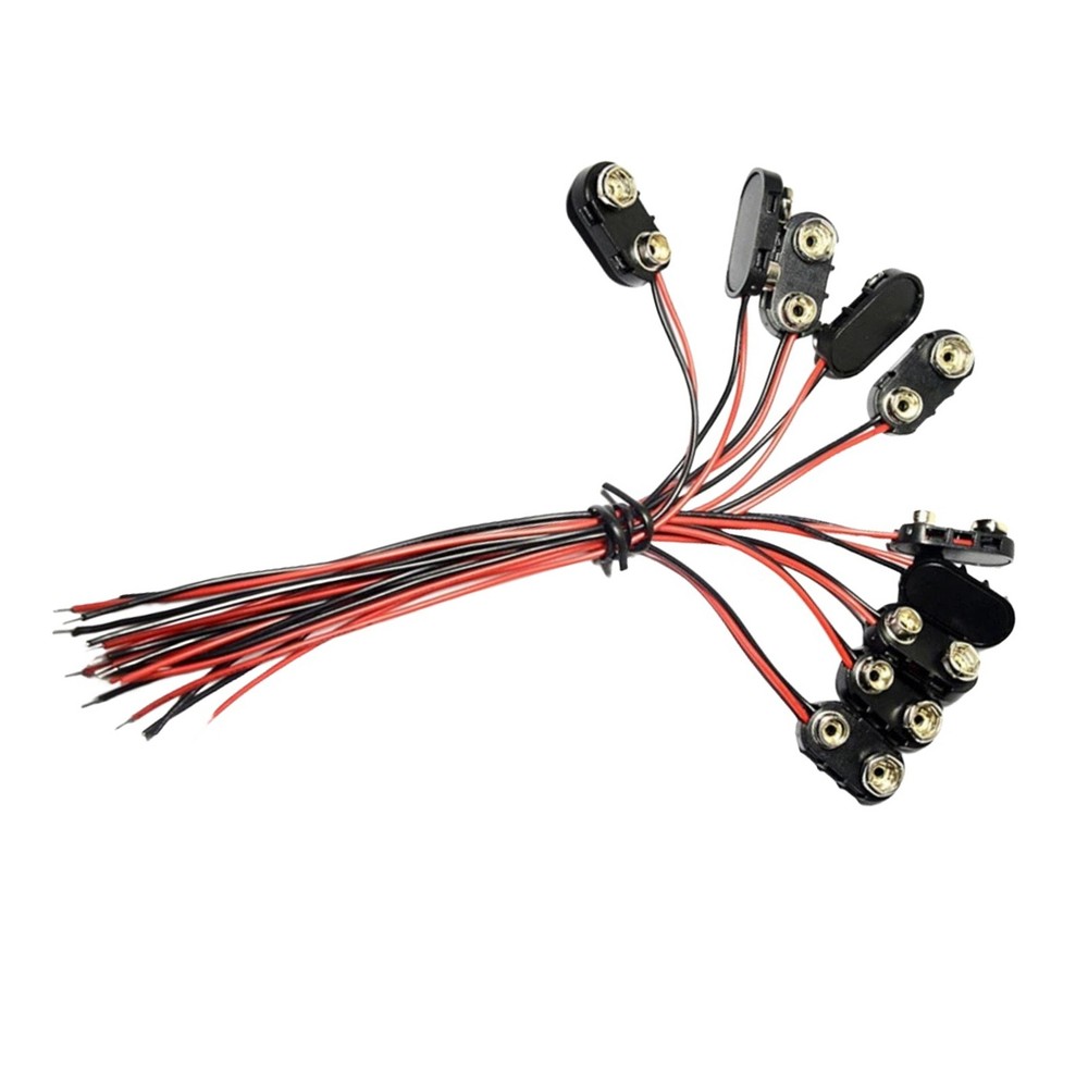 For Student Experiment 10PCS 9V Battery I-Type Clip Connector Hard Shell Set