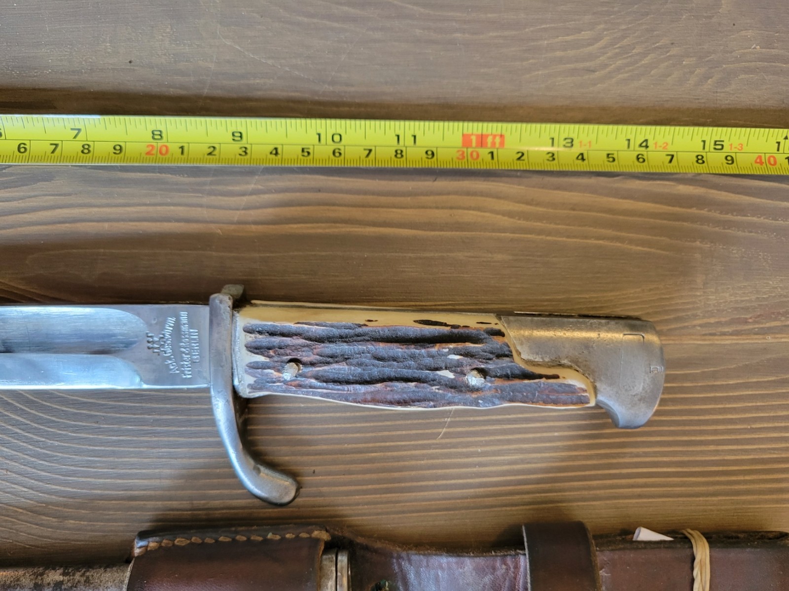 Modified WWI German Stag Handle Mauser Bayonet