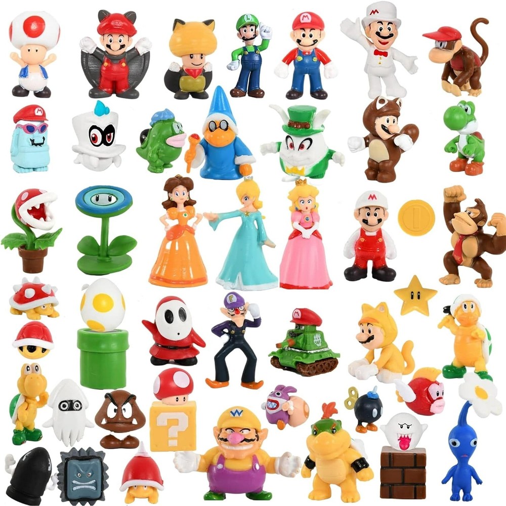 48 pcs Set Super Mario Figures Toy Action Figures Mario 2-5.5 CM Cake Topper