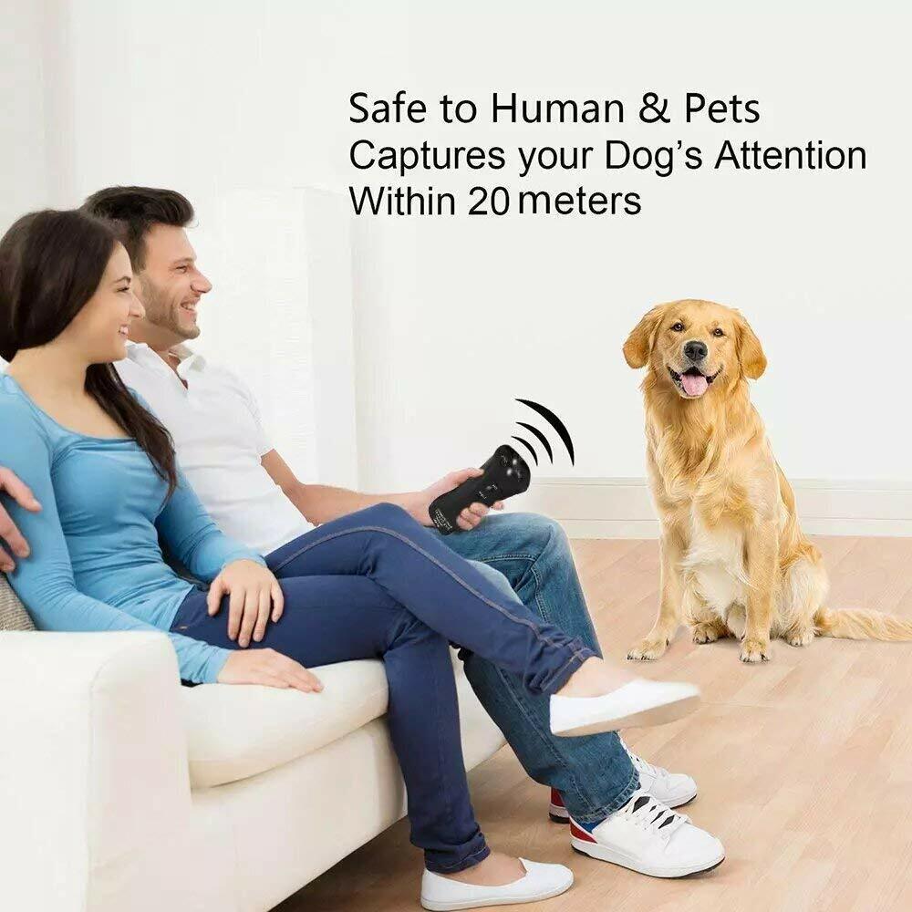 Ultrasonic Anti Dog Barking Device Pet Trainer LED Light Gentle Chaser Style USA