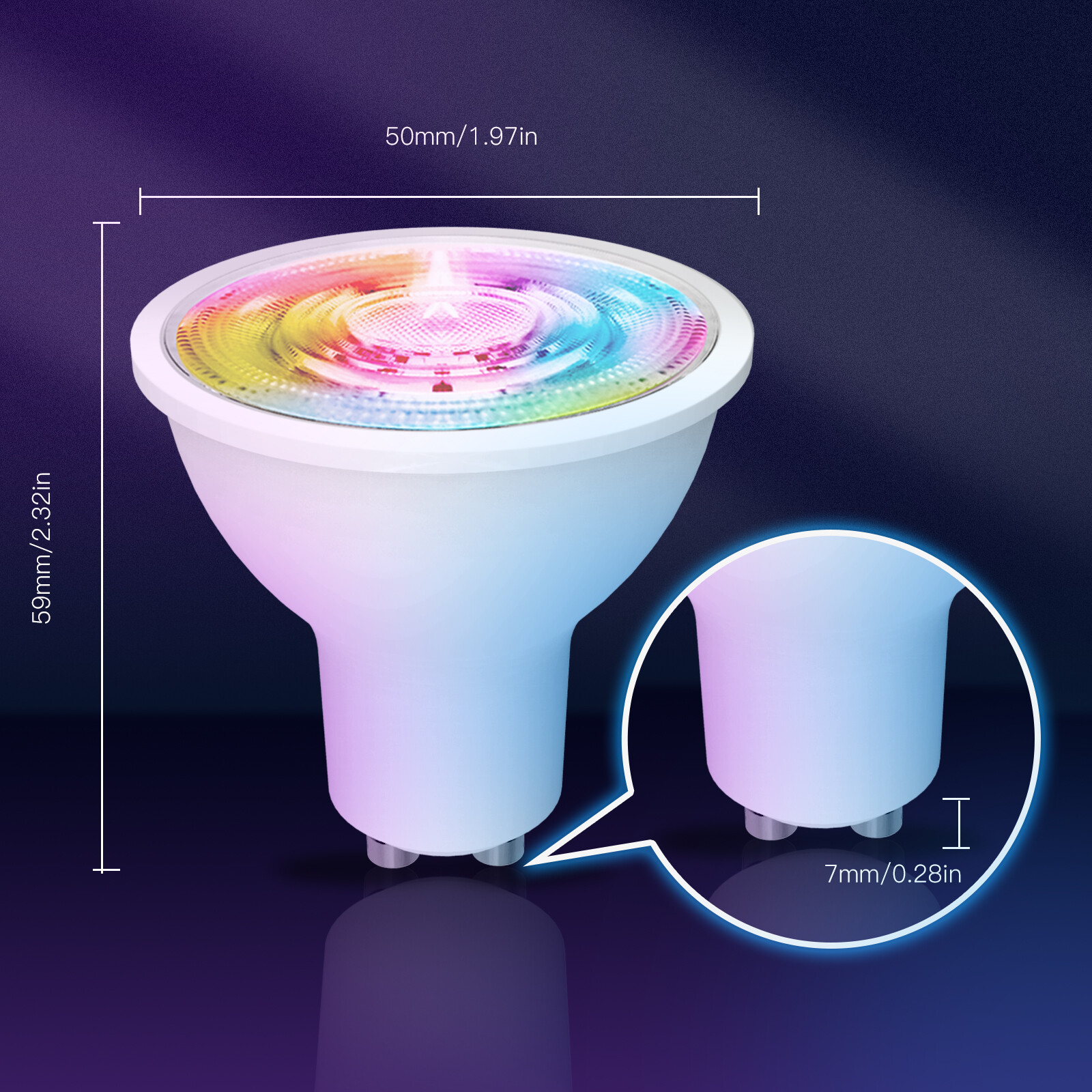 MOES ZigBee GU10 Smart LED Light Bulbs RGB C+W Dimmable Lamp 5W Alexa Google APP