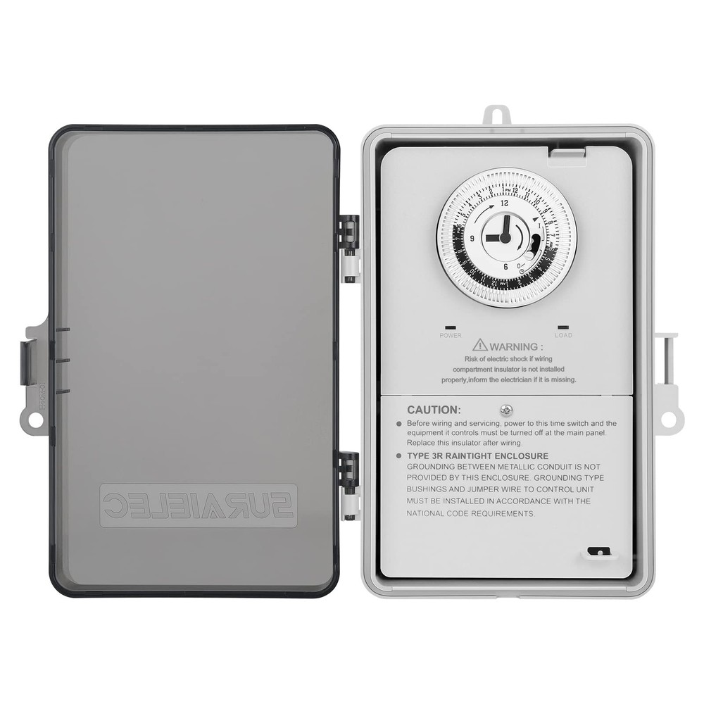 Pool Timer, 24-Hour Cycle Mechanical Timer Switch, 40 AMP, 2HP, 120, 240, 277...