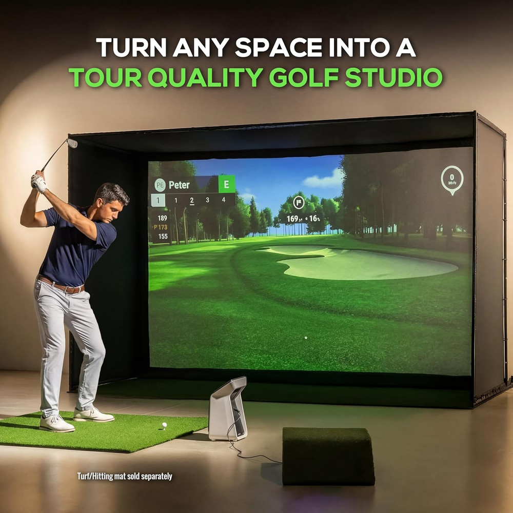 Golf Simulator Enclosure Kit – 12X8 Ft – Complete Frame + Enclosure + HD Impact