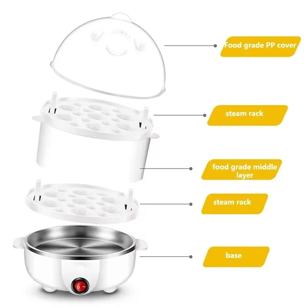Electric Egg Cooker Boiler Maker Soft Medium or Hard Boil Layer Egg Maker3503