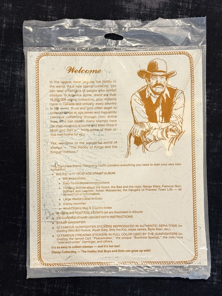 Vintage "The Wild West Stamp Kit" H. E Harris 1979 Original Packaging