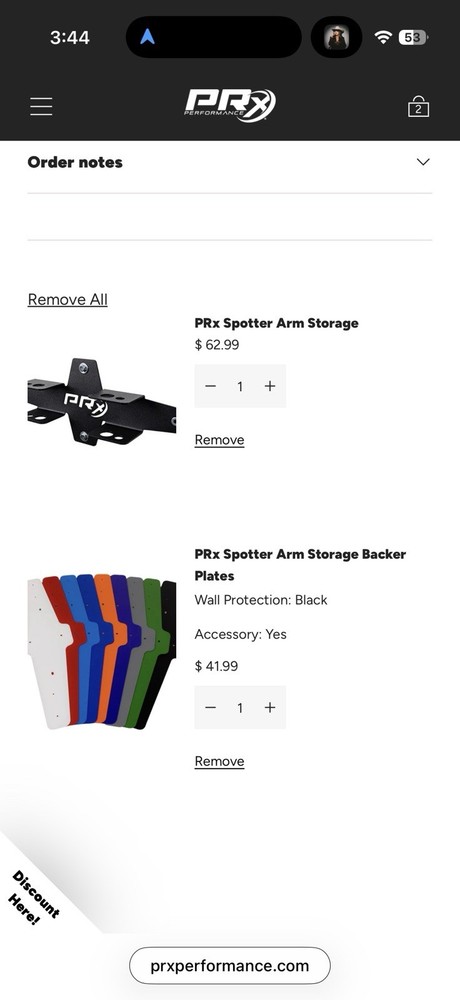 Prx Safety Arm Storage Includes Backer Plate