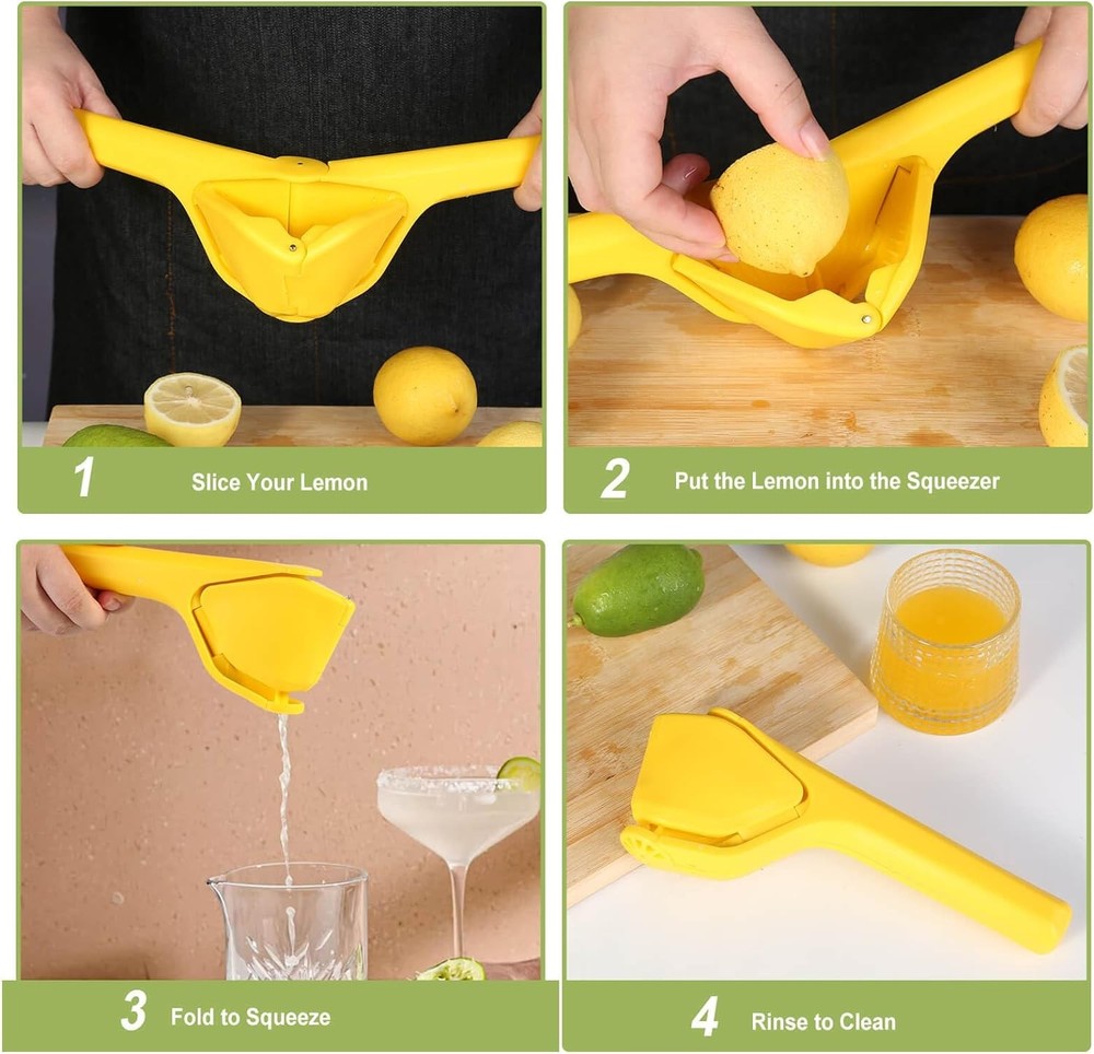 Lemon Squeezer, Effortless Manual Flat Lime Juicer Squeezer, Hand Citrus Press,