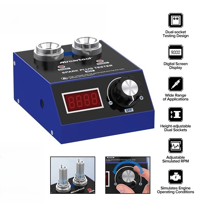 Digital Car Spark Plug Tester Ignition Testers Double Hole Analyzer Diagnostic