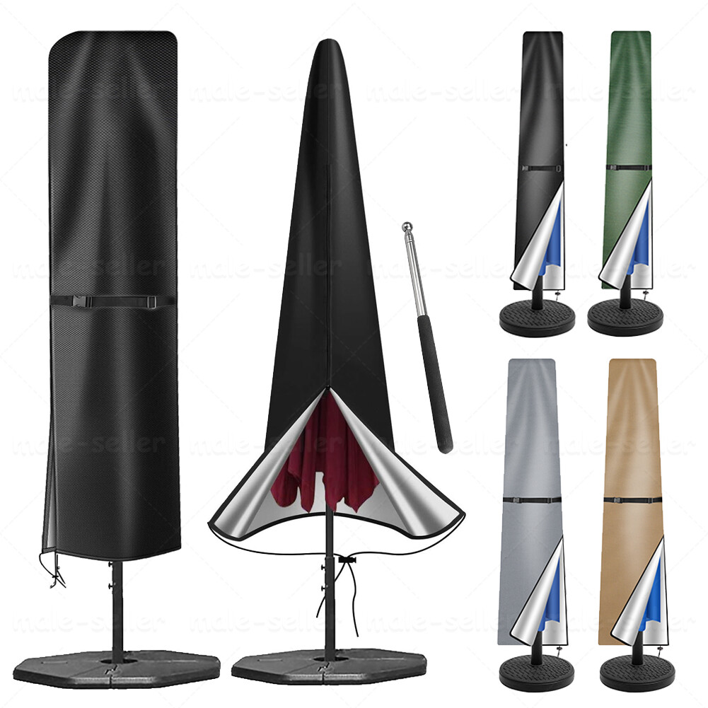 Waterproof Patio Umbrella Covers for 6-14ft Outdoor Market Parasol Cover w/ Rod
