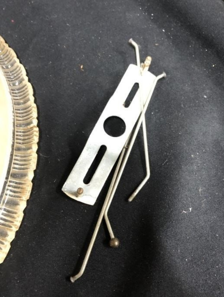 Antique Art Deco Glass Ceiling Light Fixture Frosted & Clear 3 Chain Shade 14”