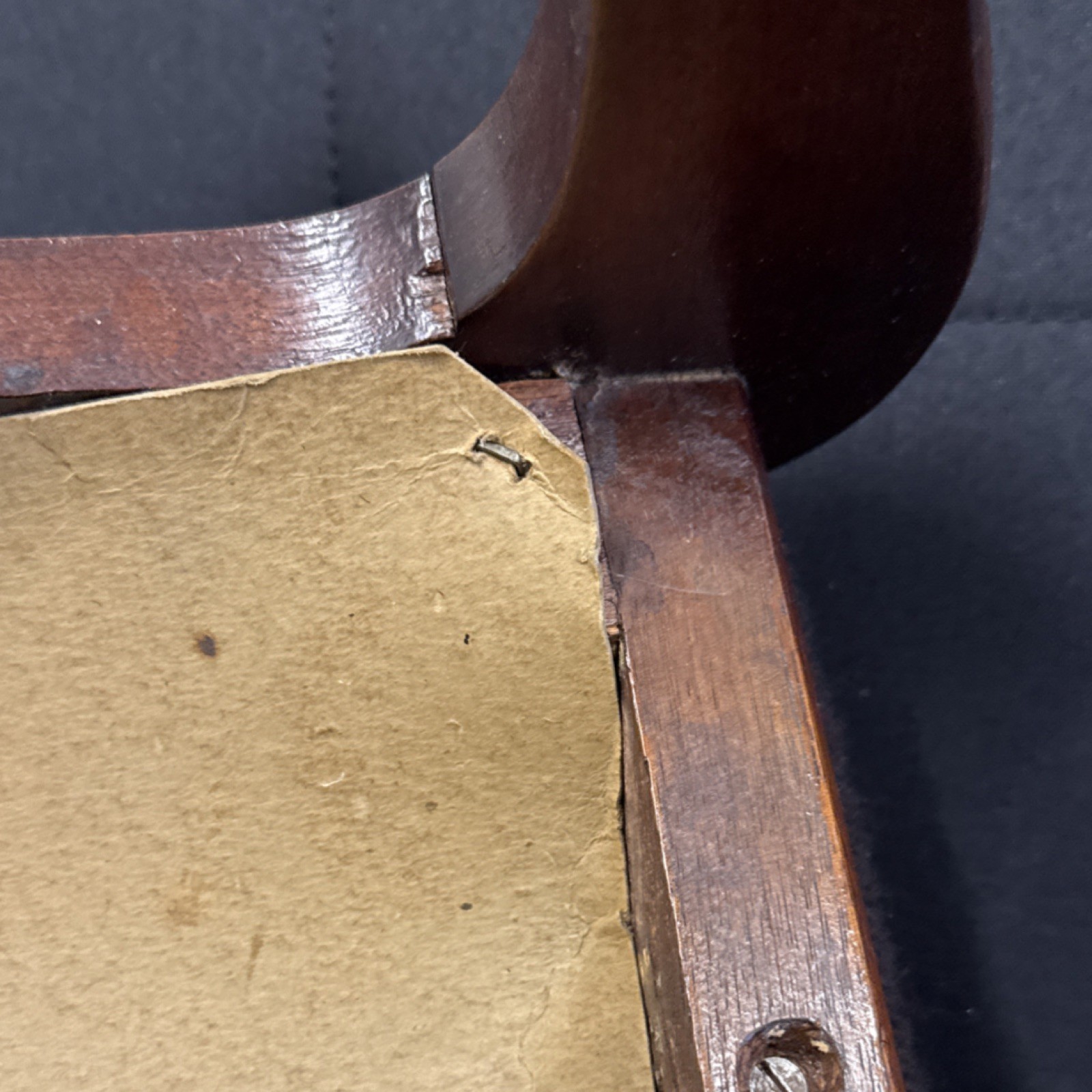 Antique Wooden Footstool Floral Needlepoint Rectangular Brown Red Green