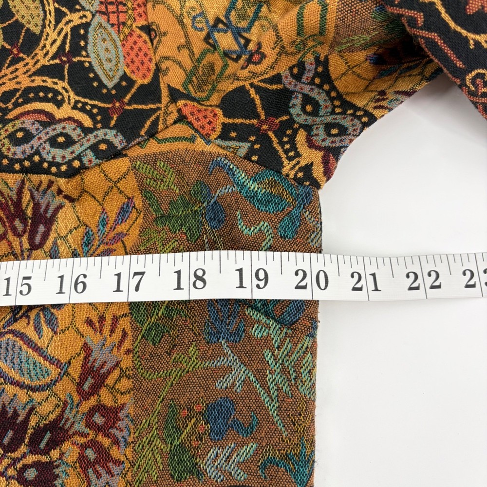 Van Heusen XL Multicolor Tapestry Jacket Patchwork Floral Boho Button Front