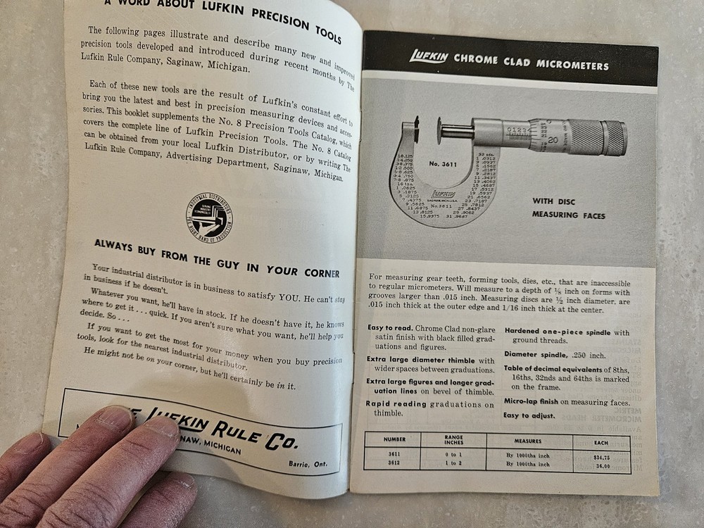 New Lufkin Precision Tools Catalog 1959