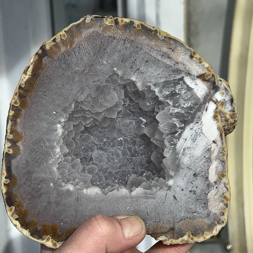 Brazilian Agate Quartz Geode - Half