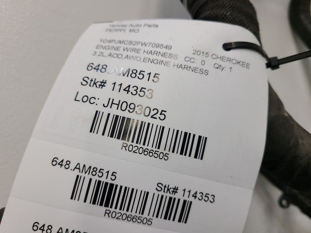 2014 2015 2016 2017 2018 JEEP CHEROKEE Engine Wire Harness