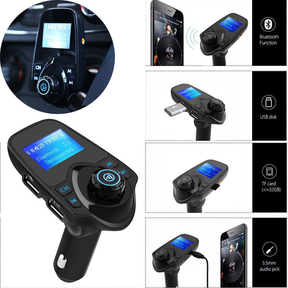 Bluetooth Wireless FM Transmitter Car Kit Radio Adapter 2 USB Port For iPhone 7