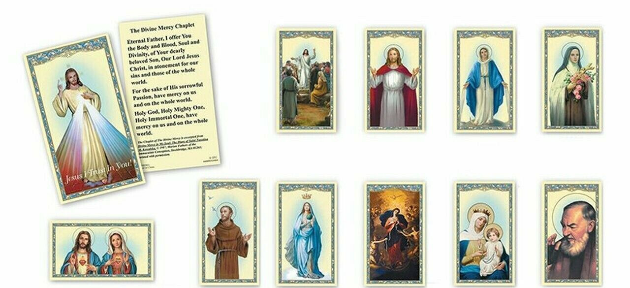 Holy Prayer Card Lot 25 Different Cards Jesus, Mary, Joseph, Saints, & Angels