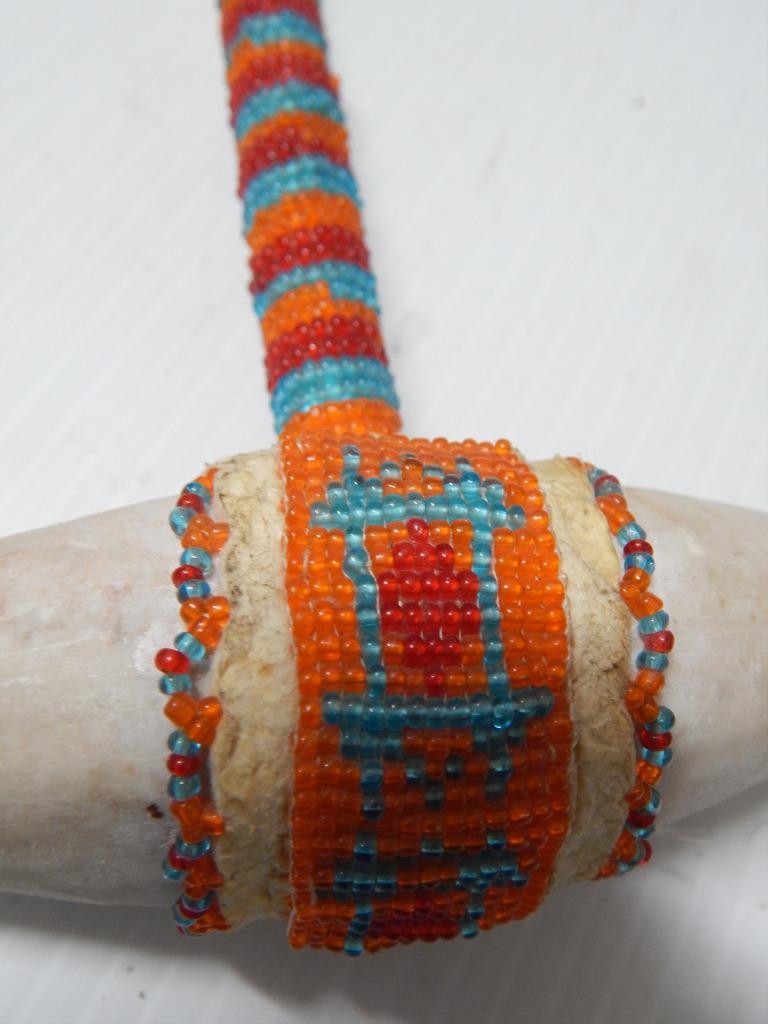 VINTAGE BEADED PLAINS INDIAN SOUTHERN CHEYENNE STONE WAR / DANCE CLUB -