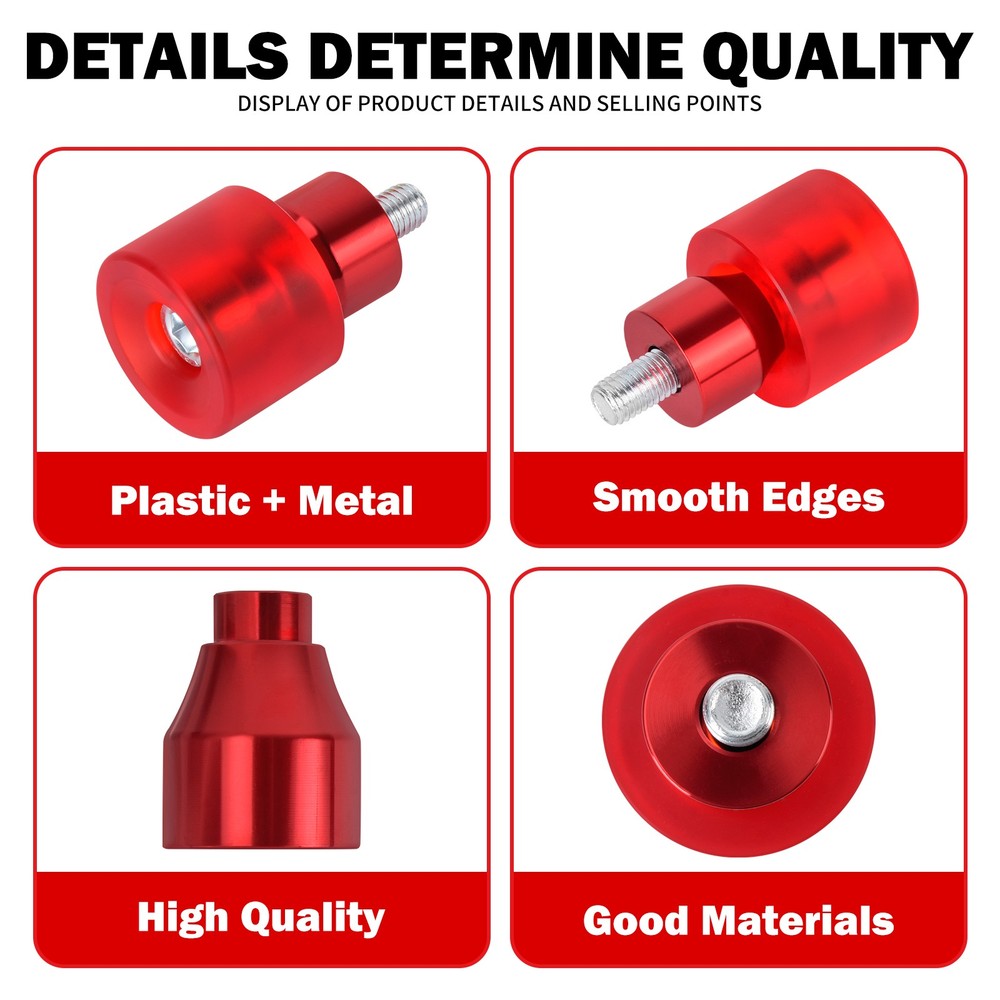 2x Engine Protective Guards Crashs Bars Red Protector 12mm End Balls For Harley