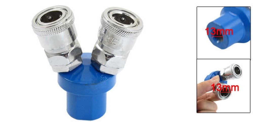 2 Way 1/4" PT Female Thread Pneumatic Quick Coupler Connector
