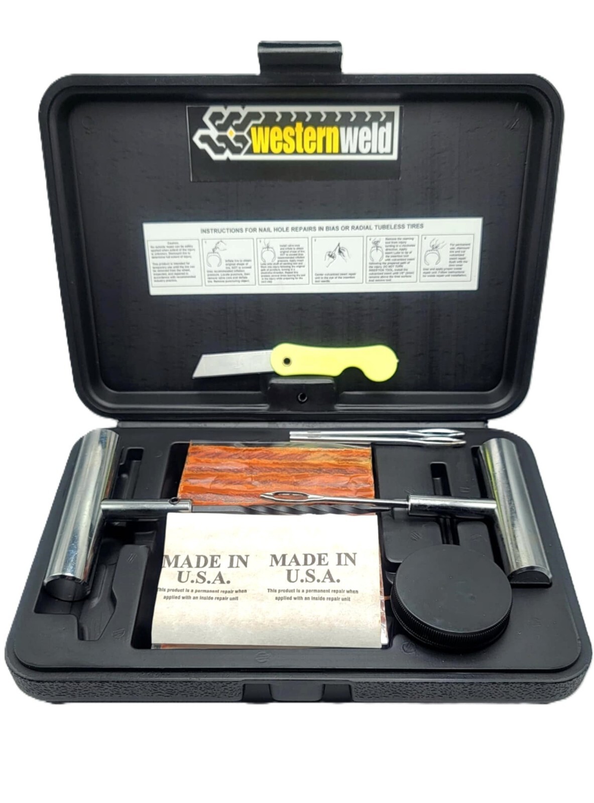 Western Weld TS60K Professional Tire Repair Kit 65 Pieces. Made In USA Plugs.